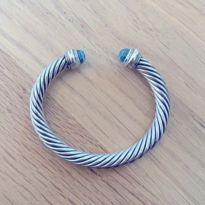 Cable Classics Color Bracelet with Blue Topaz and 14K Yellow Gold